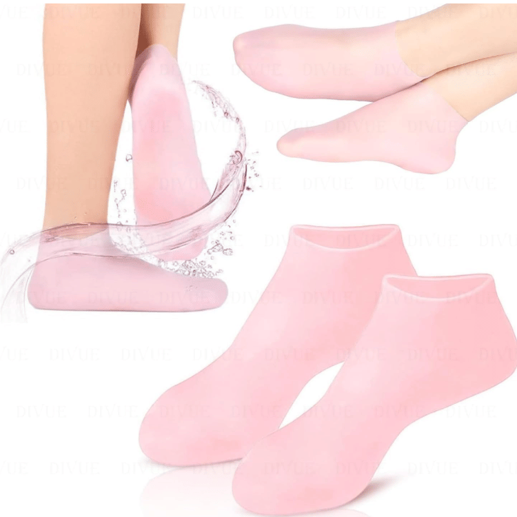 Moisturising Gel Socks for Dry, Cracked Feet, Silicone Anti-Slip Spa Socks