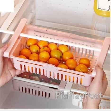 Adjustable Refrigerator Storage Drawer, Pack of 2