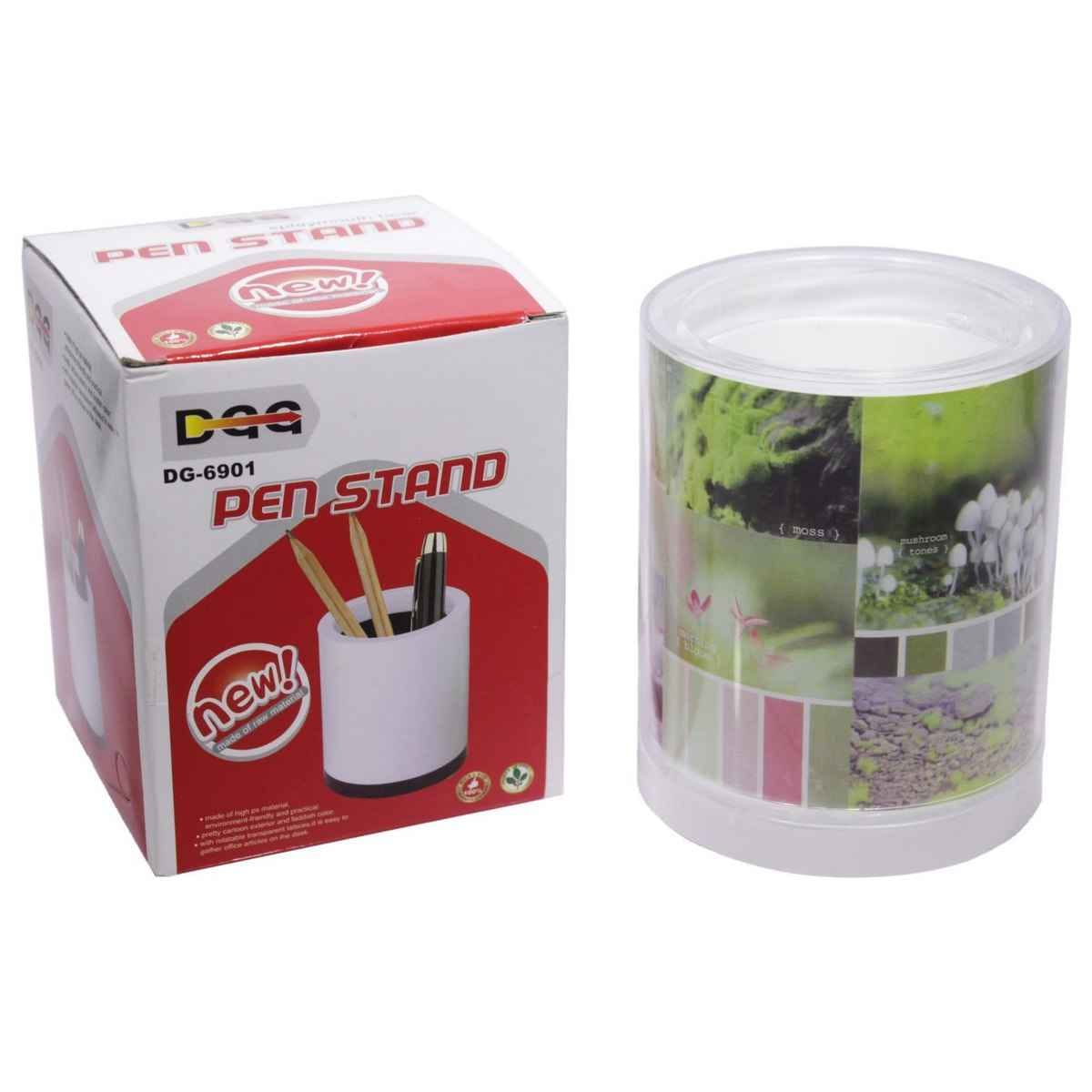 Plastic Pen Stand Round Transparent DG-6901