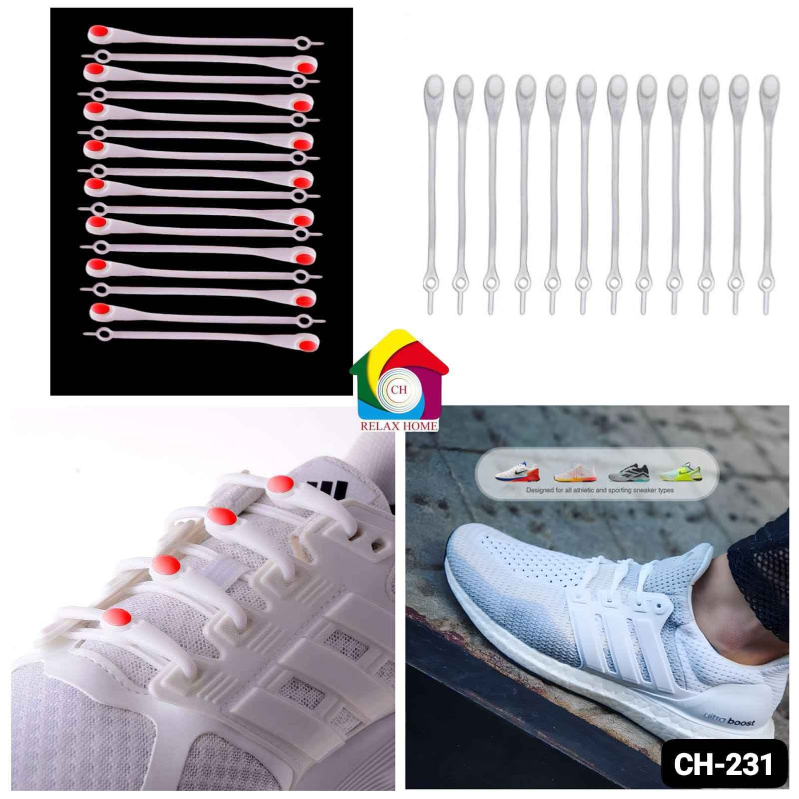 24pcs set Silicone shoes Leas band