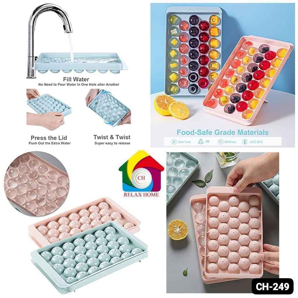 Round Ice Cube Tray with Lid