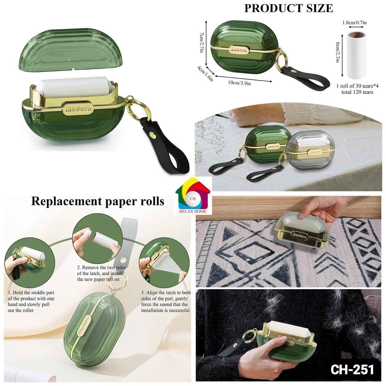 Double-Sided Lint Roller with Hand Strap