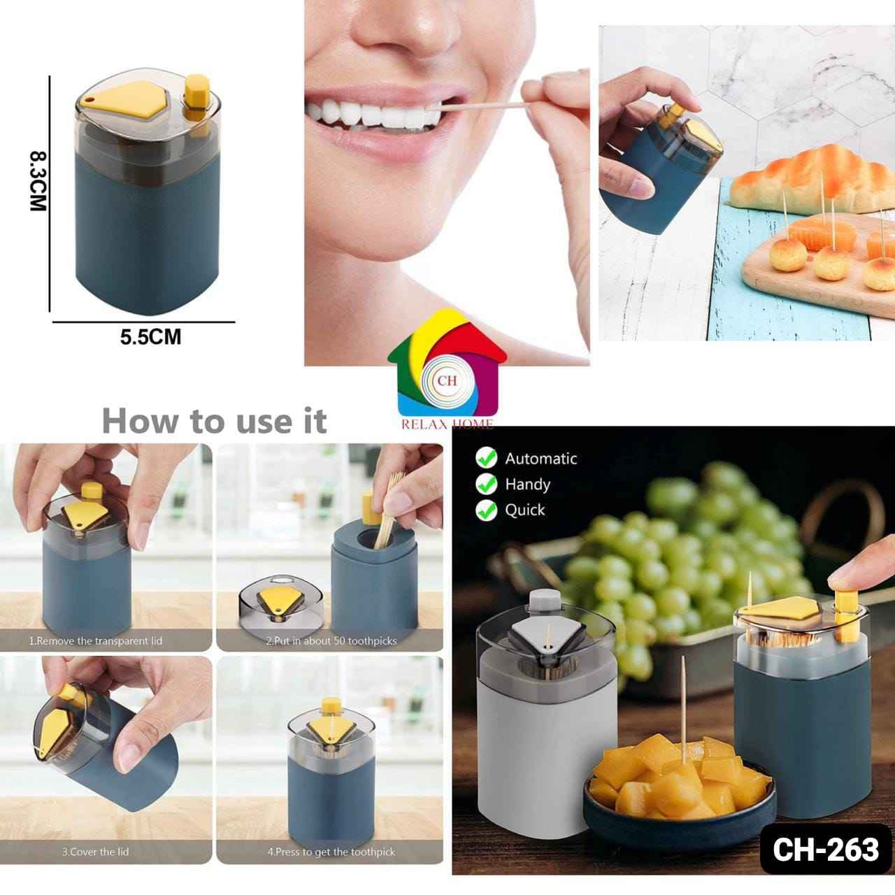 Toothpicks Holder Dispenser