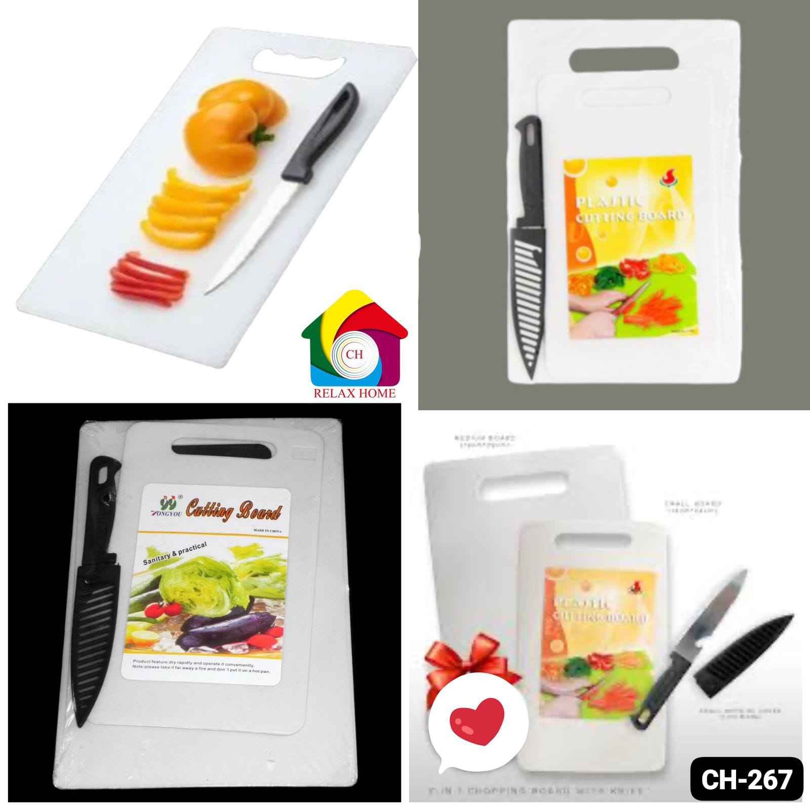 3 in 1 Plastic Cutting Board Set