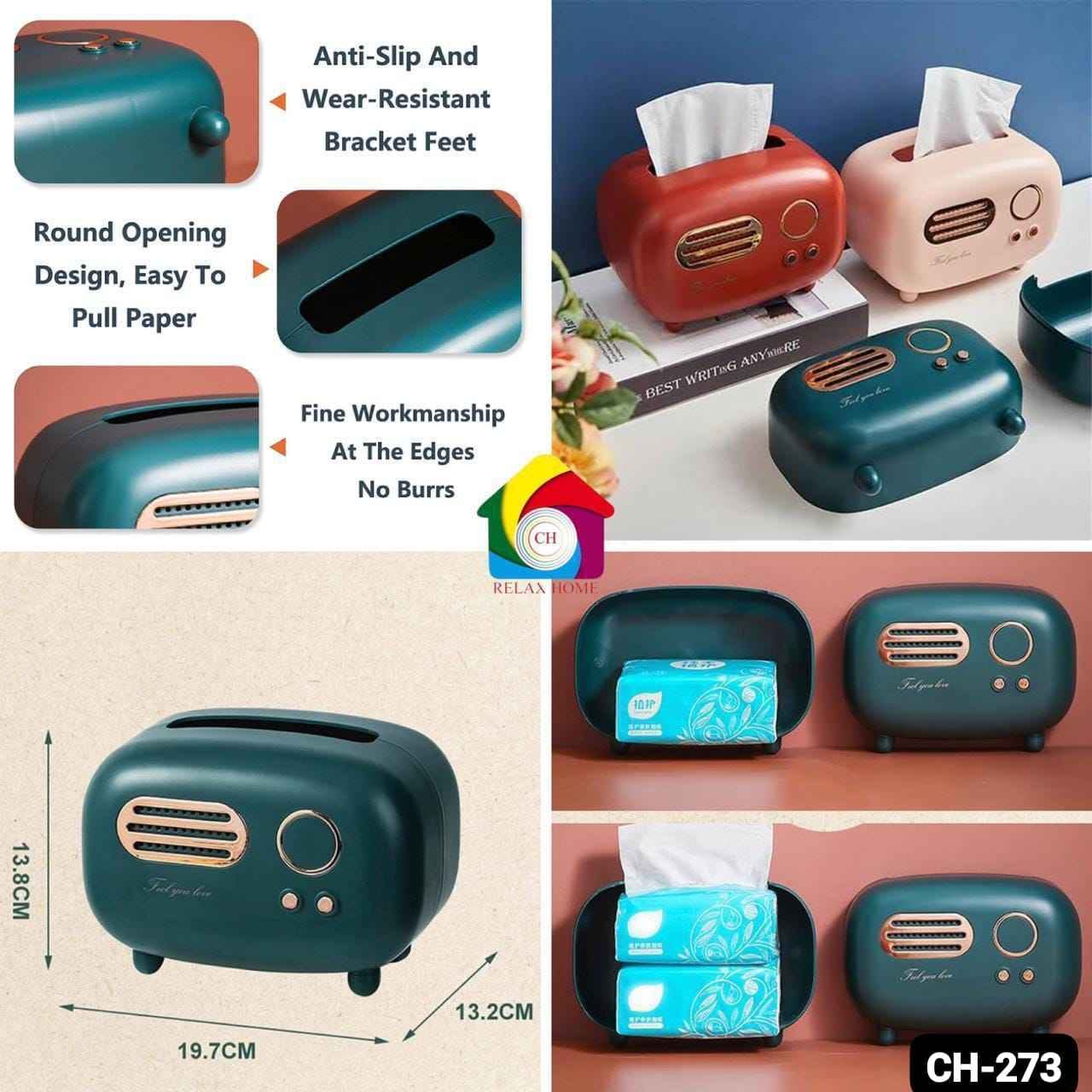 Retro Radio Model Tissue Box