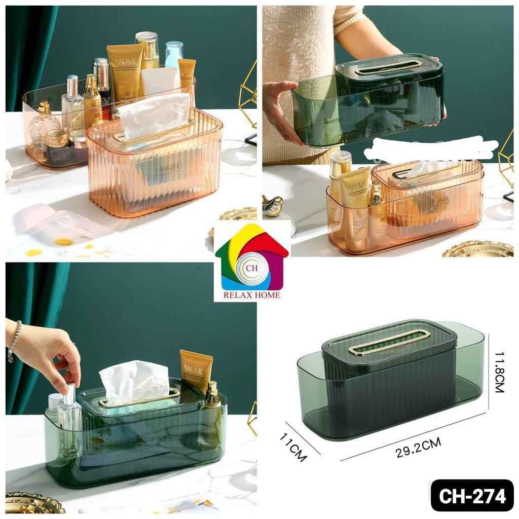 Acyralic Tissue box with storage box