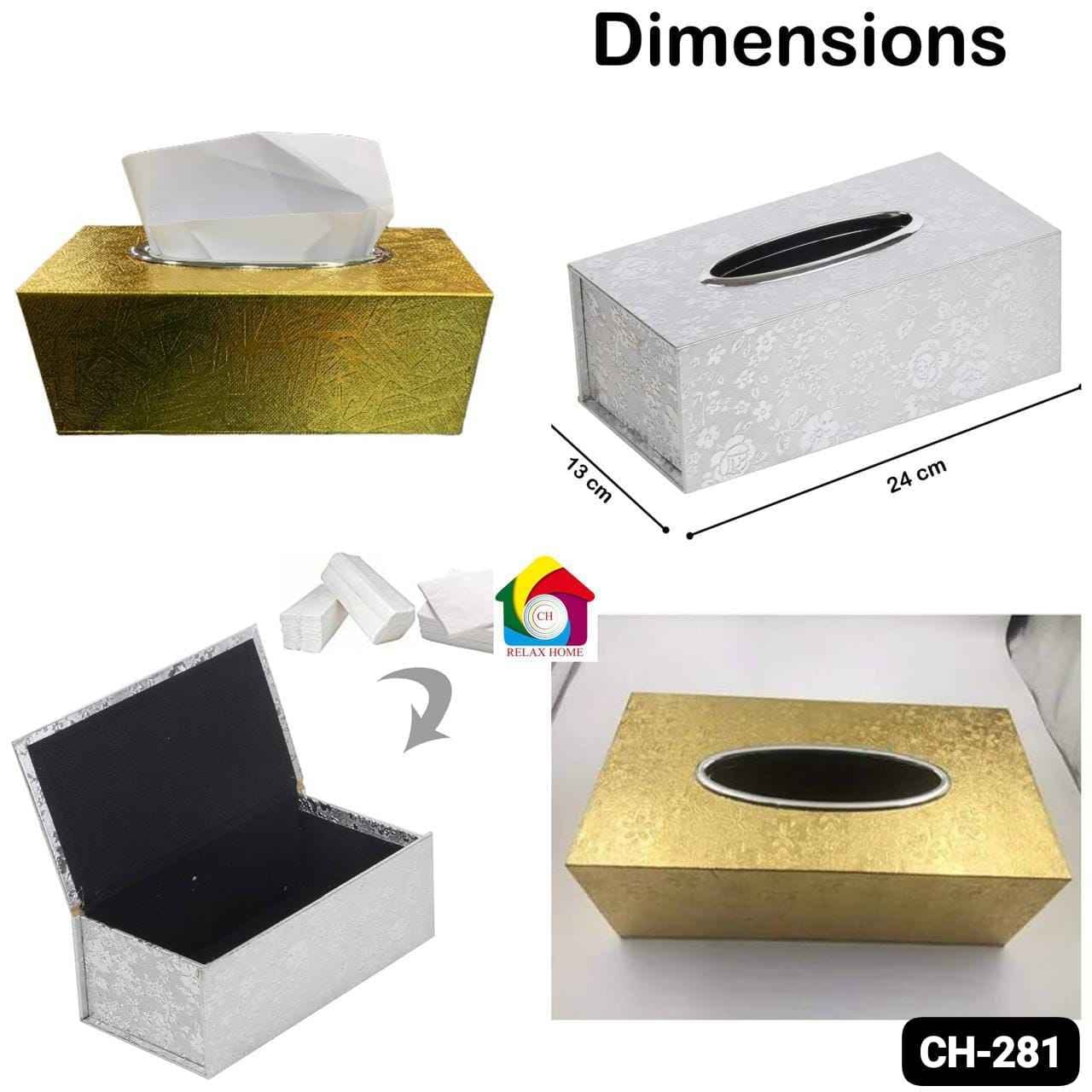 Silver & Gold Tissue Box