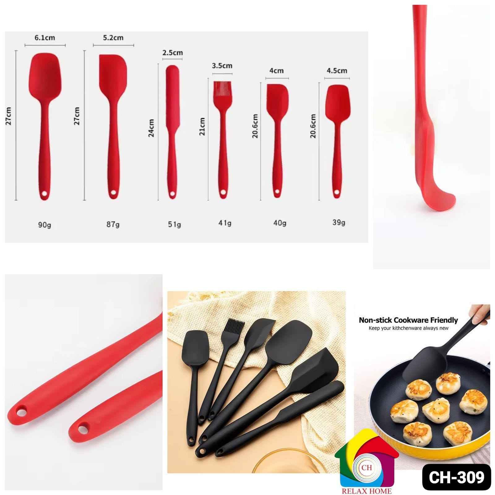 6pcs Silicone Spatulas