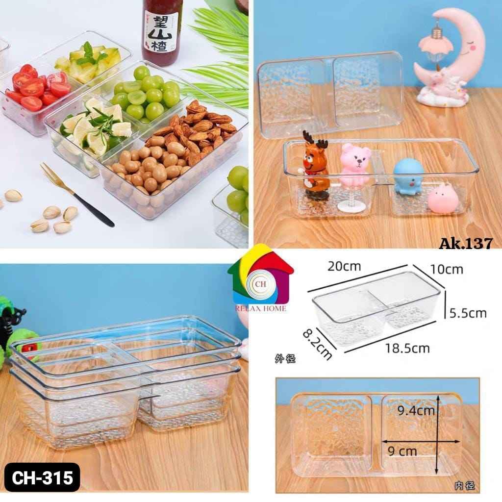 Acrylic 2 Compartment Tray