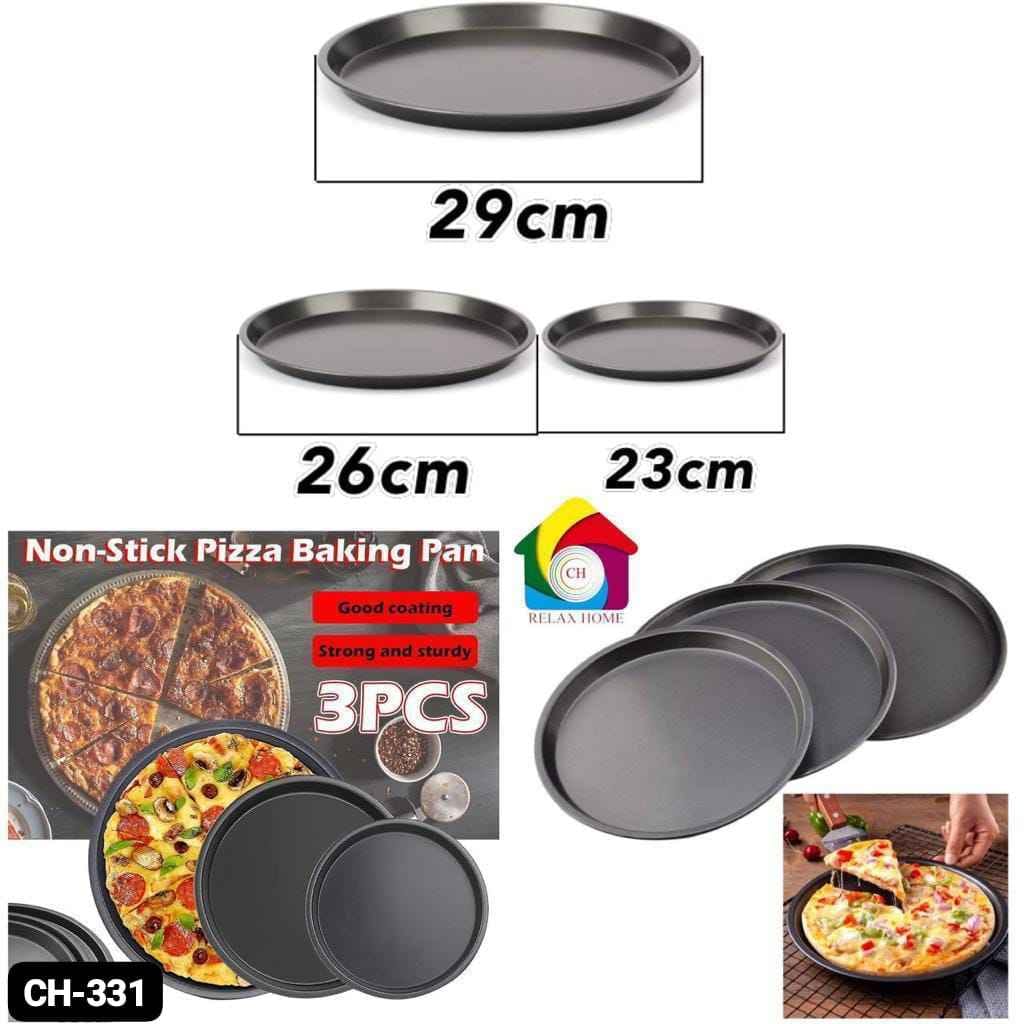 3pcs Round Non Stick Pizza Baking Pan