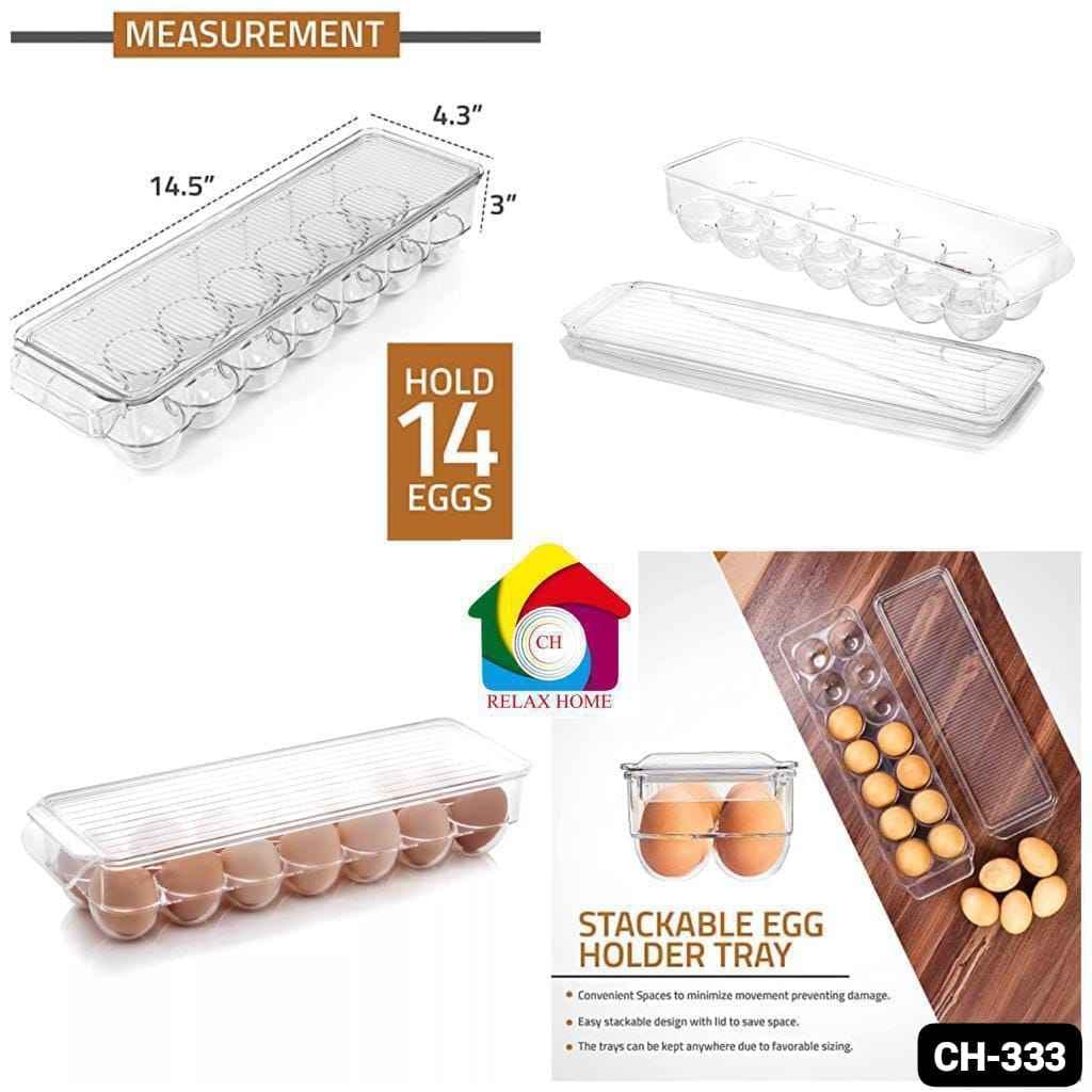 Arylic 14 Grids Egg Storage Box with Lid