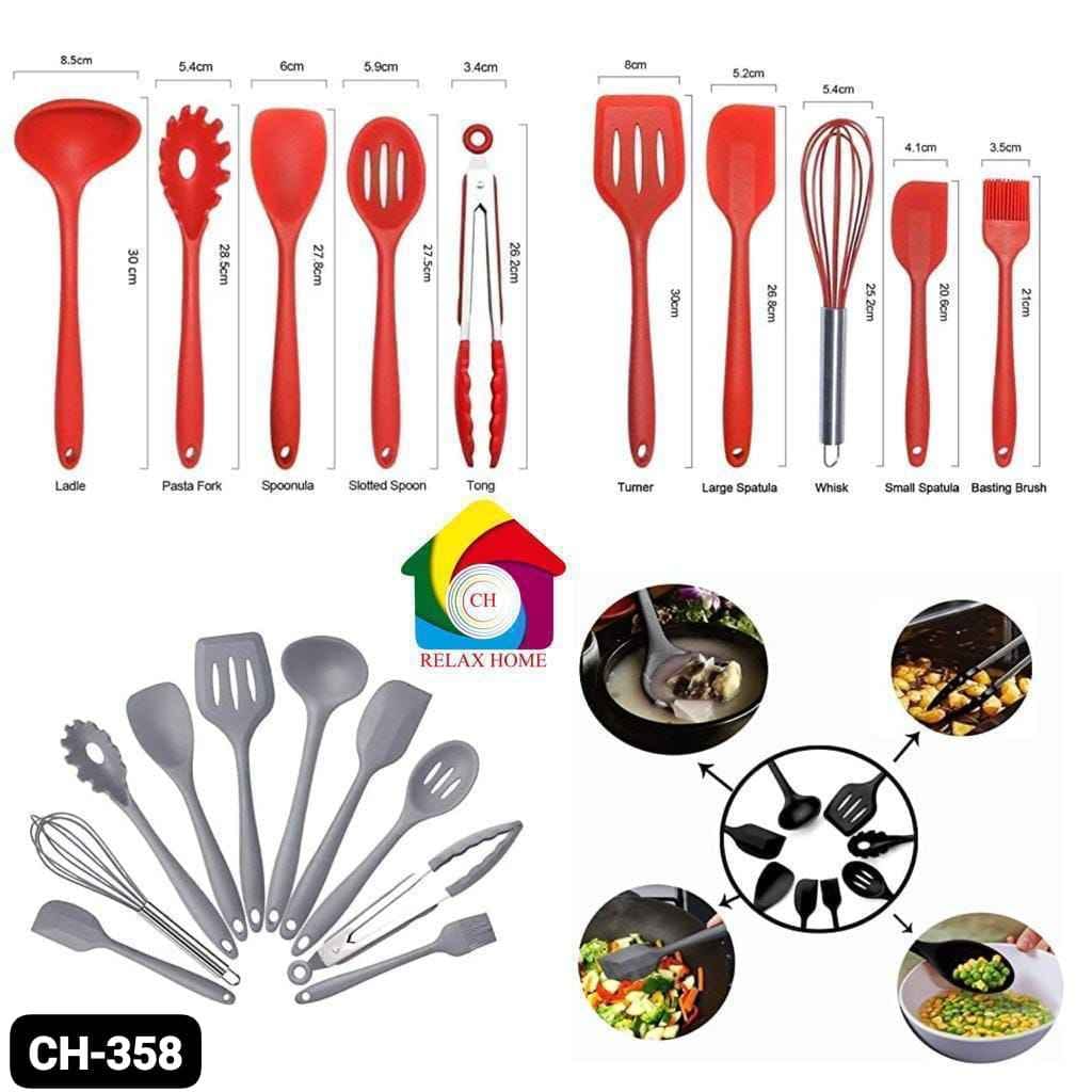 10 Pcs Silicone Spatula Set