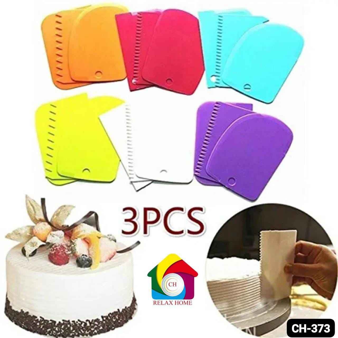 3pcs Plastic Cake Scraper