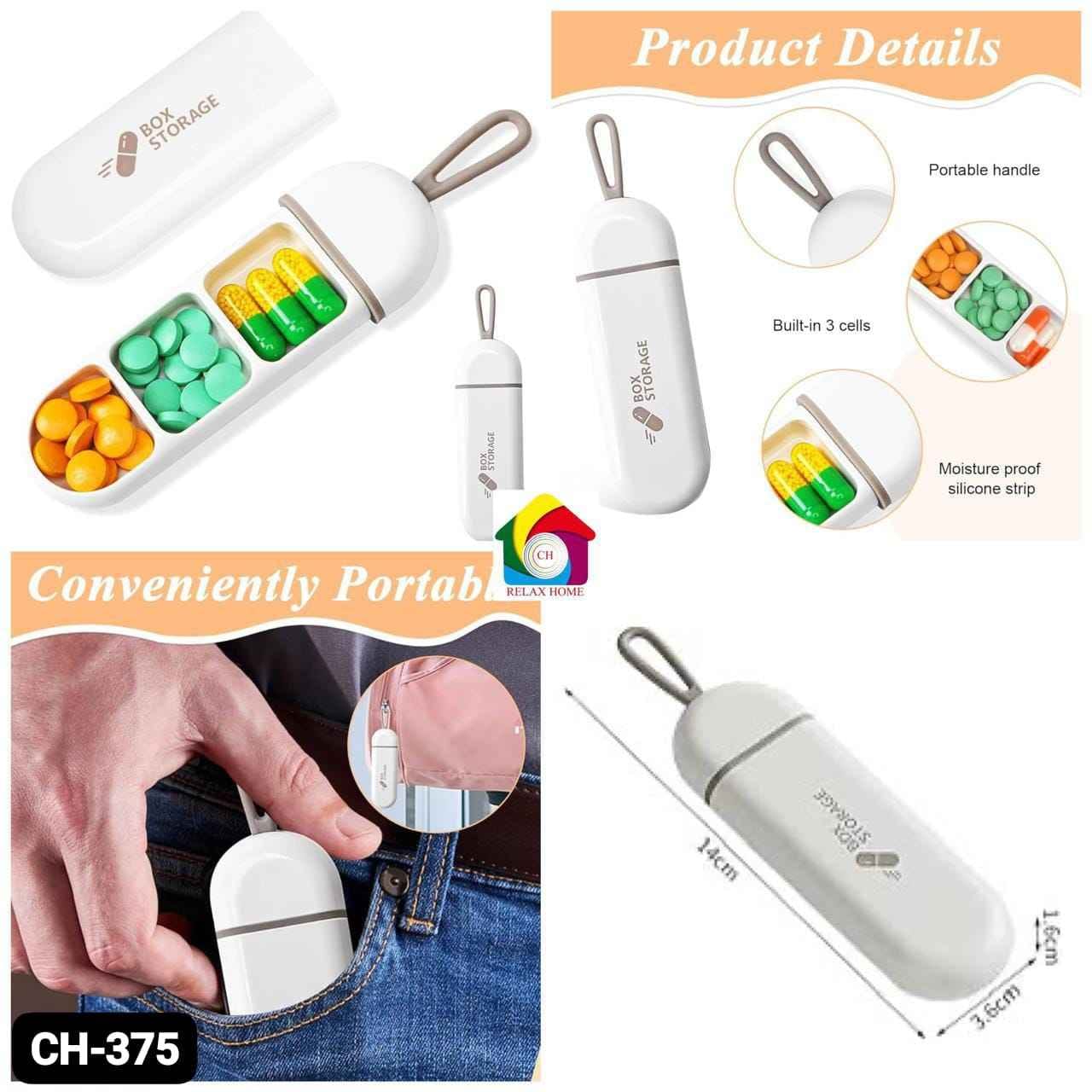 3 Compartments Pill Box