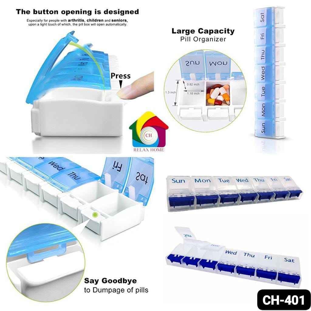 7 Day Push-to-Open Pill Box