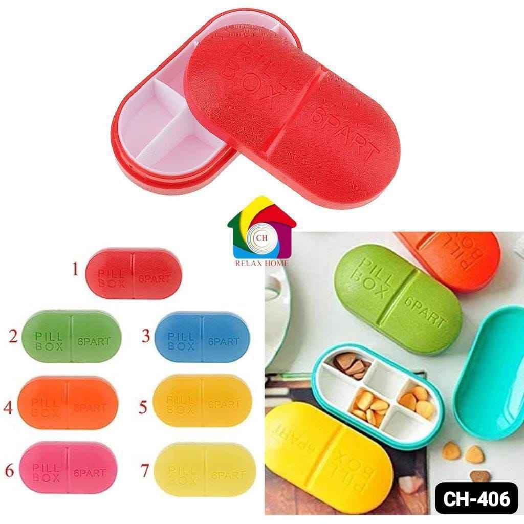 6 compartment Pill Box