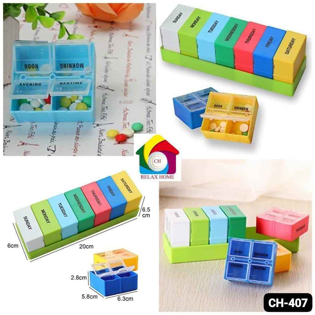 7 Days 28 Compartments Pill Box