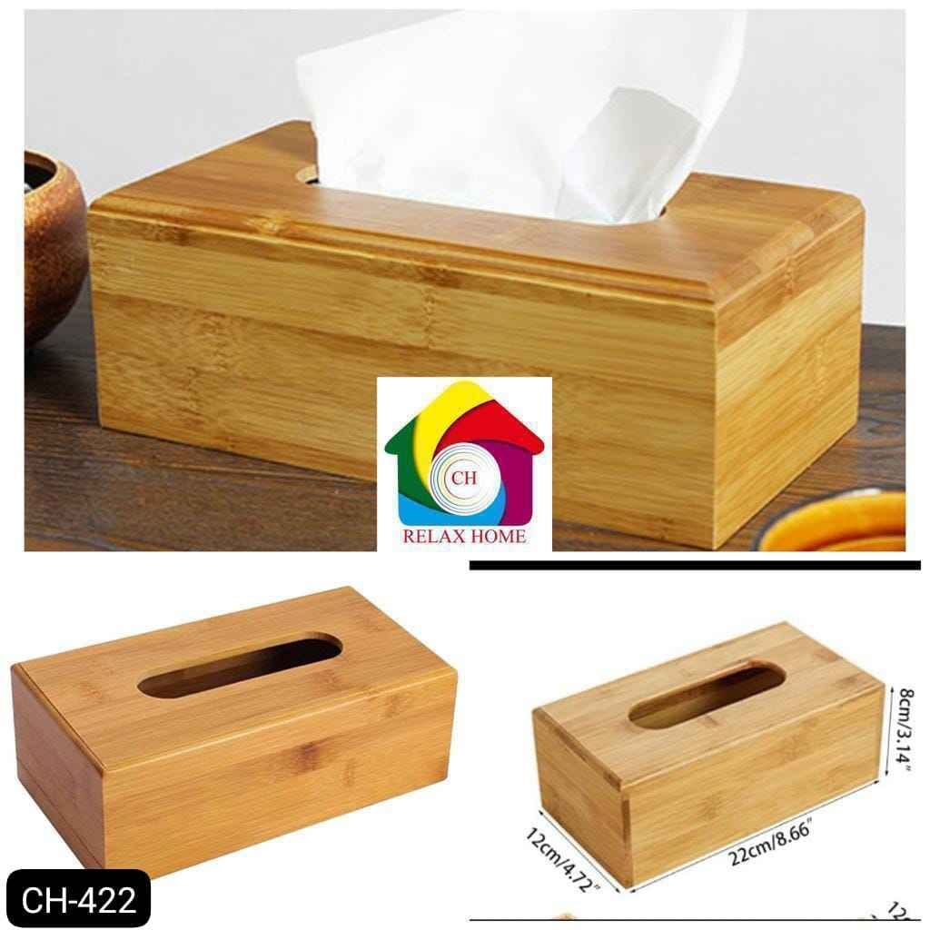 Wooden tissue box
