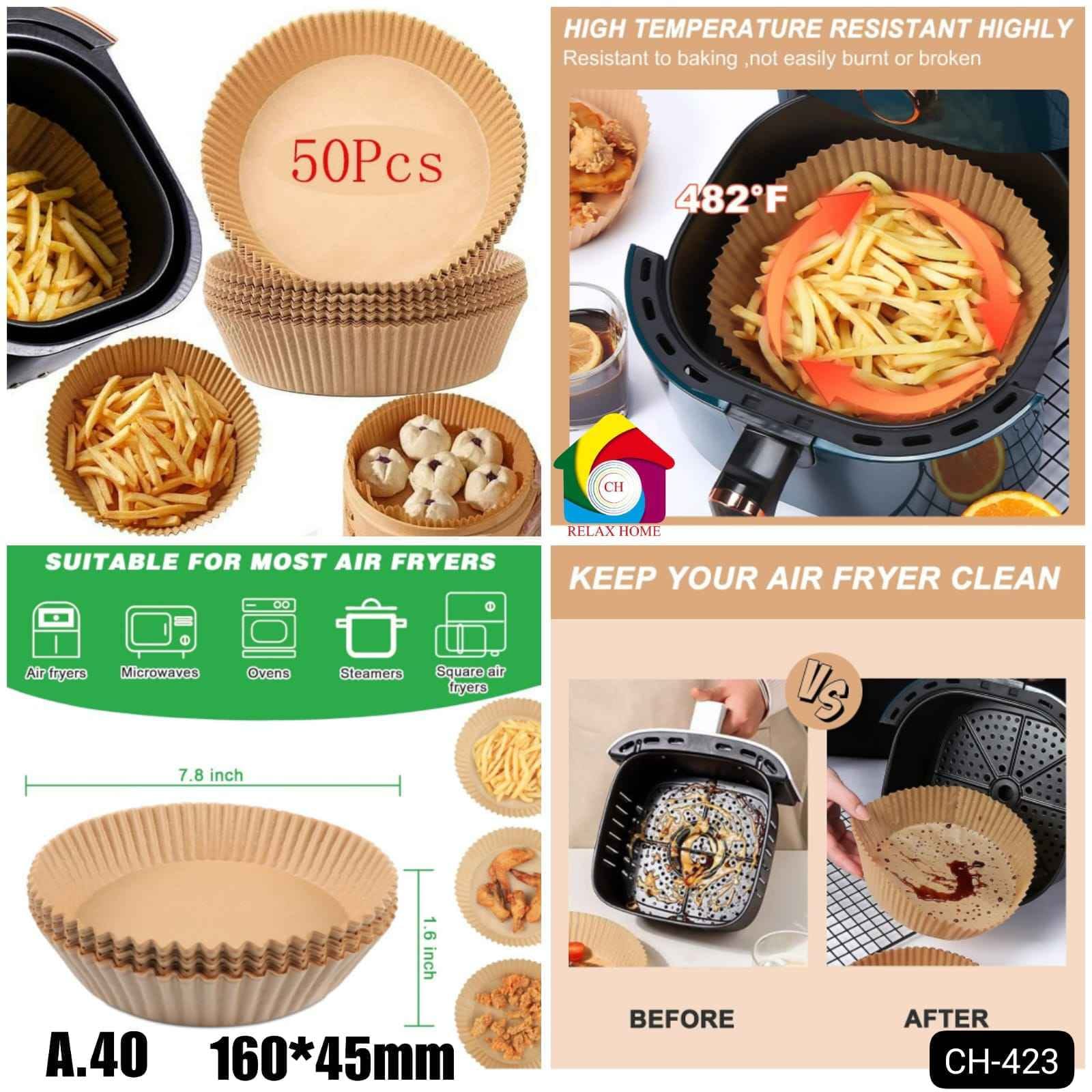 50pcs Round Air Fryer Paper