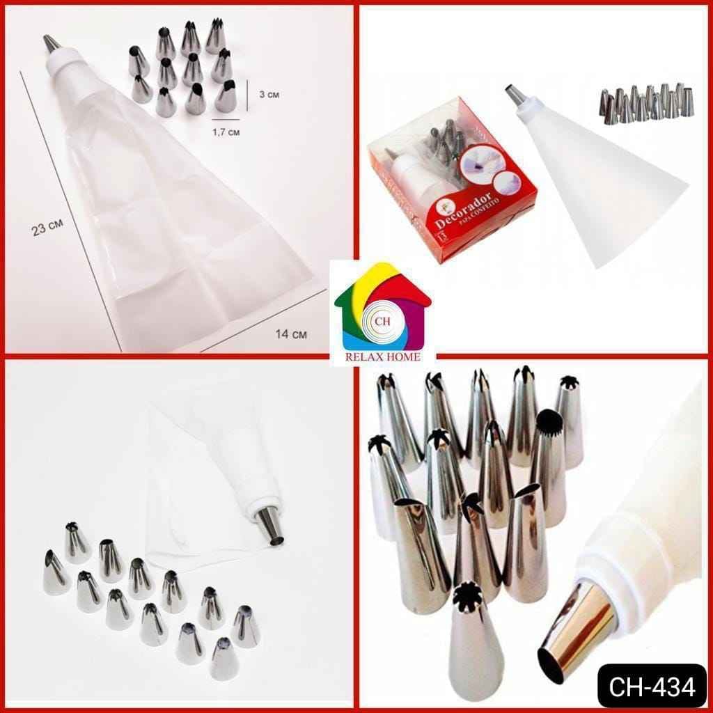 12 Pcs Cake Nozzles With Piping Bag
