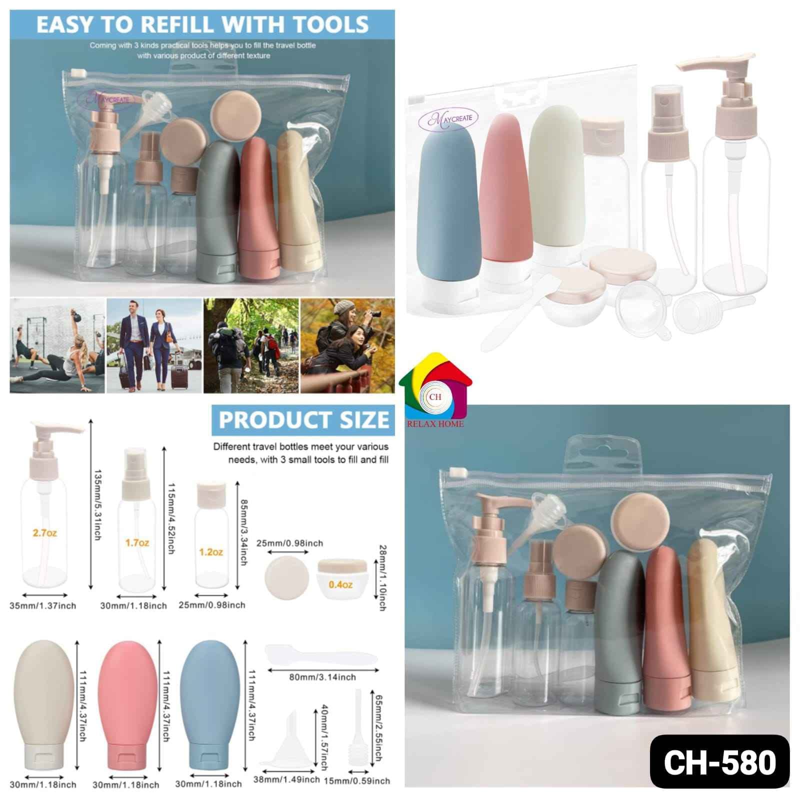 11Pcs Set Travel Bottle Set