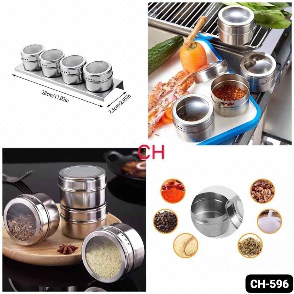 4pcs SS Spice Jar