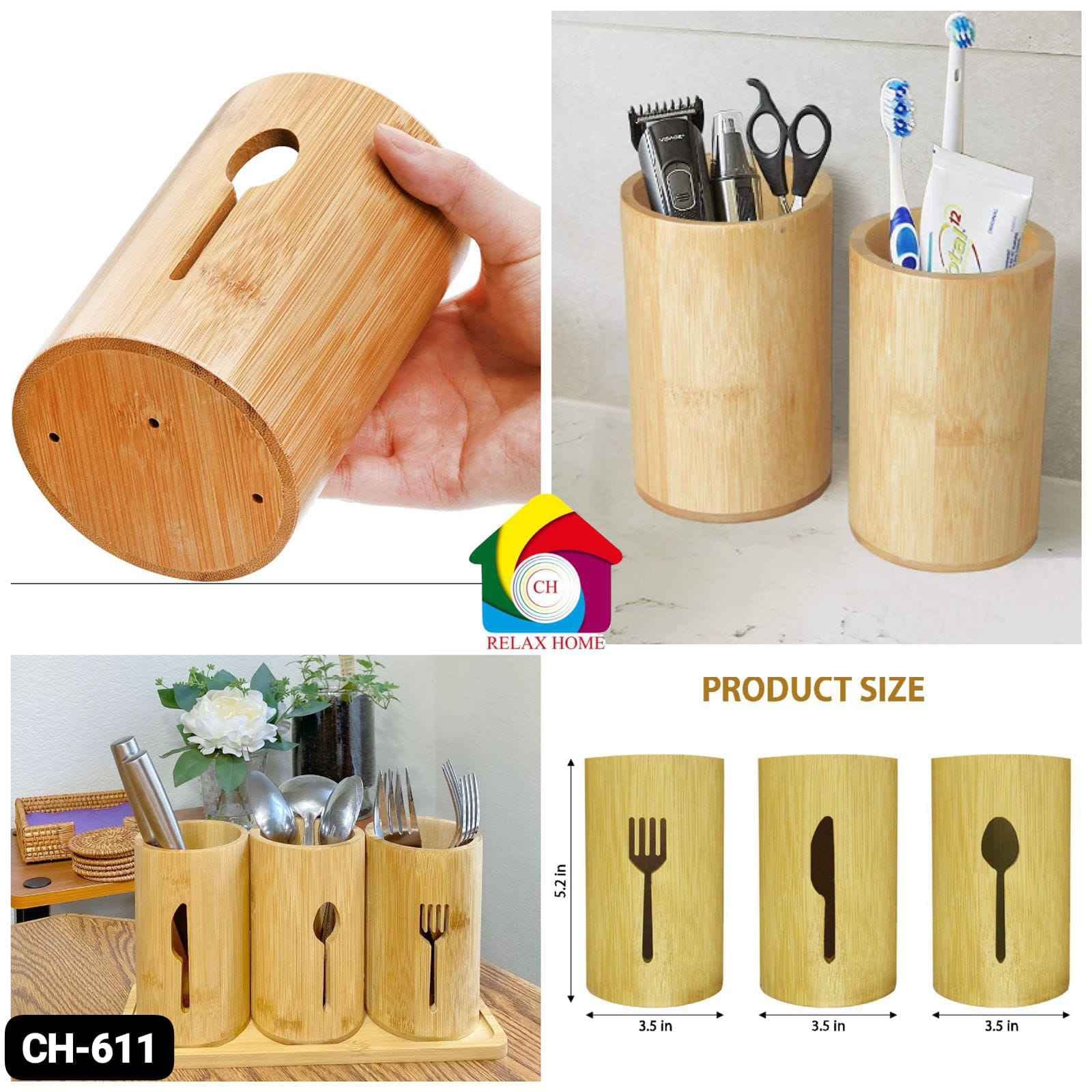 3pcs Wooden Spoon Organizer