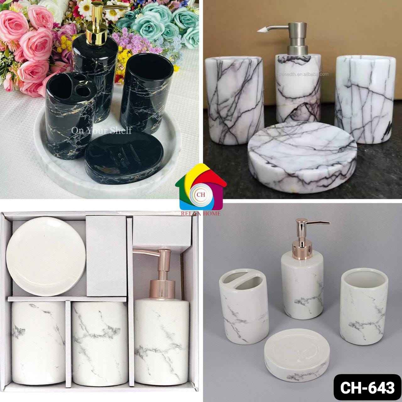 4pcs Ceramic Bathroom Set