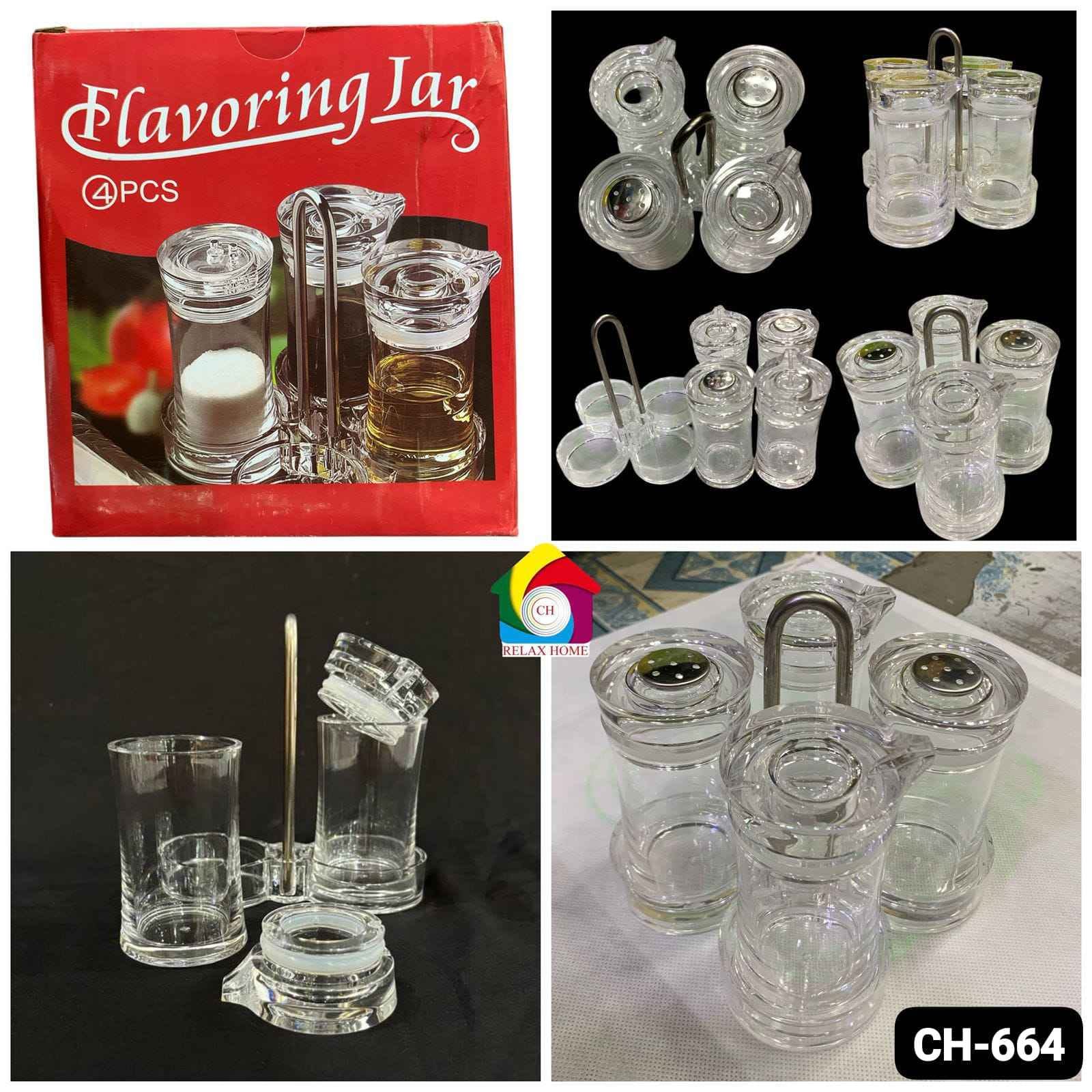4pcs Acrylic Spice Bottles