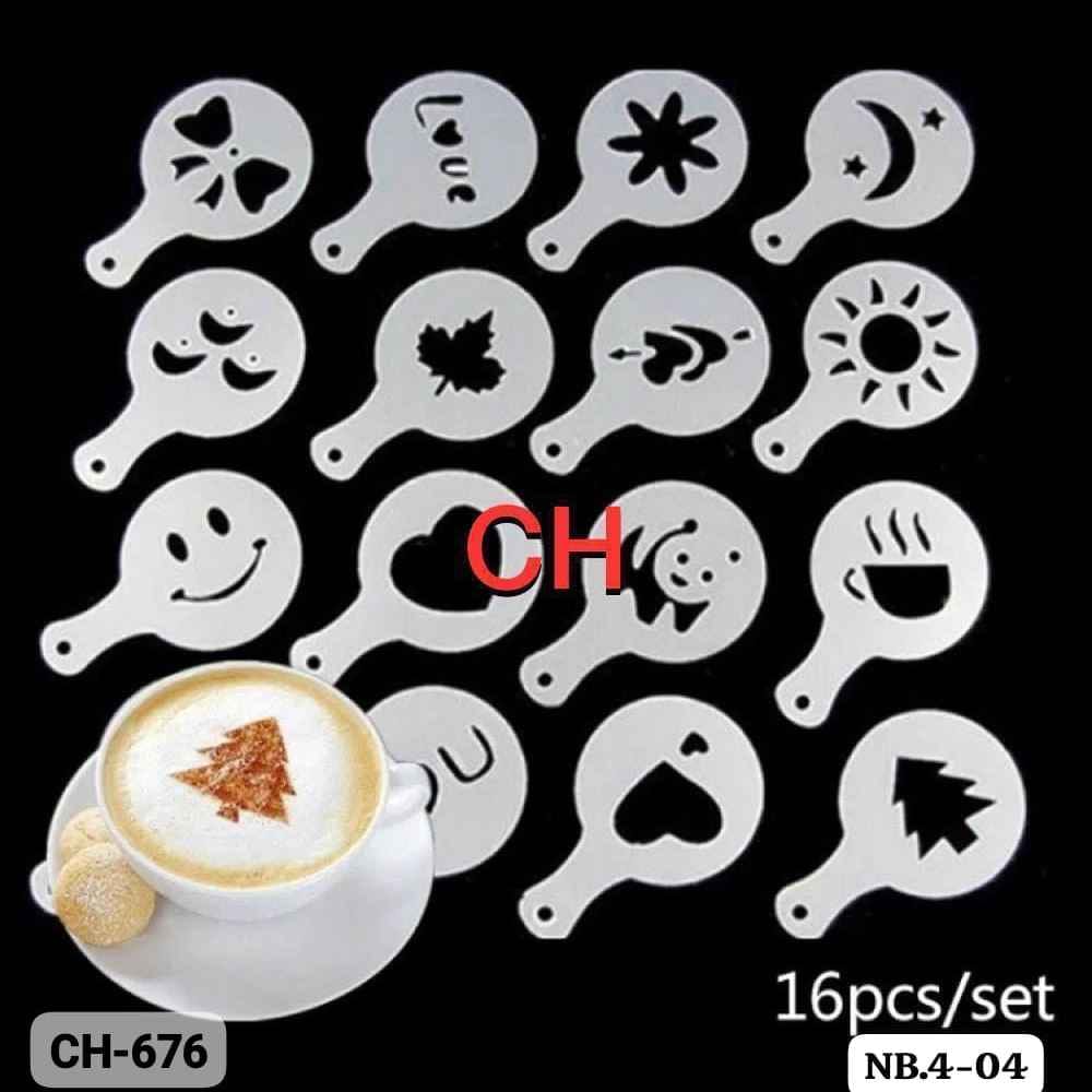 16pcs set coffee stencil