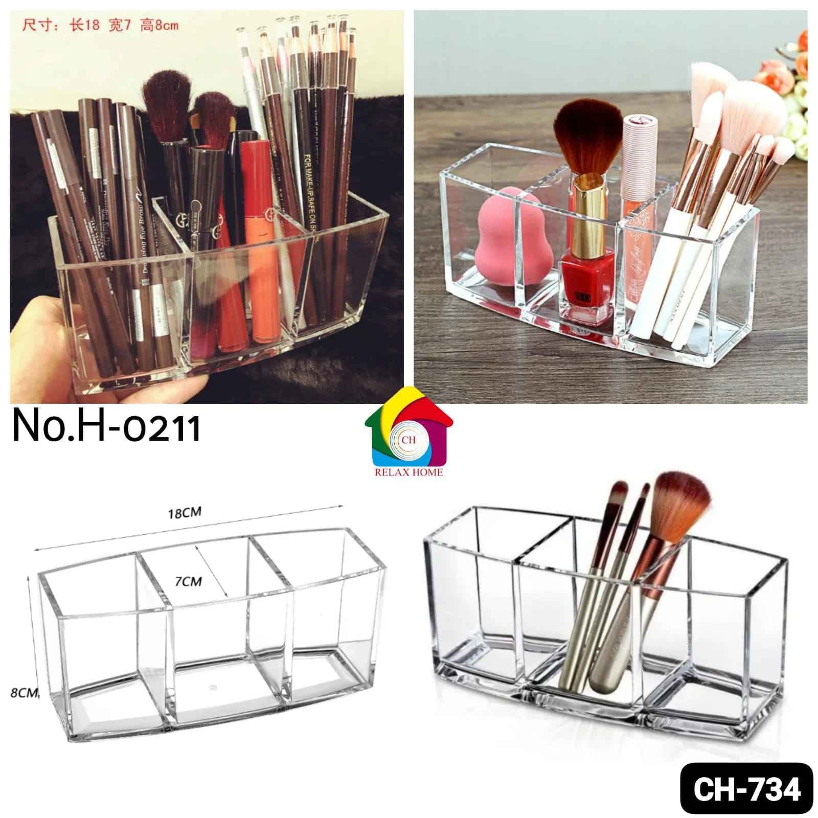Acrylic 3 Compartment Lipstick Stand