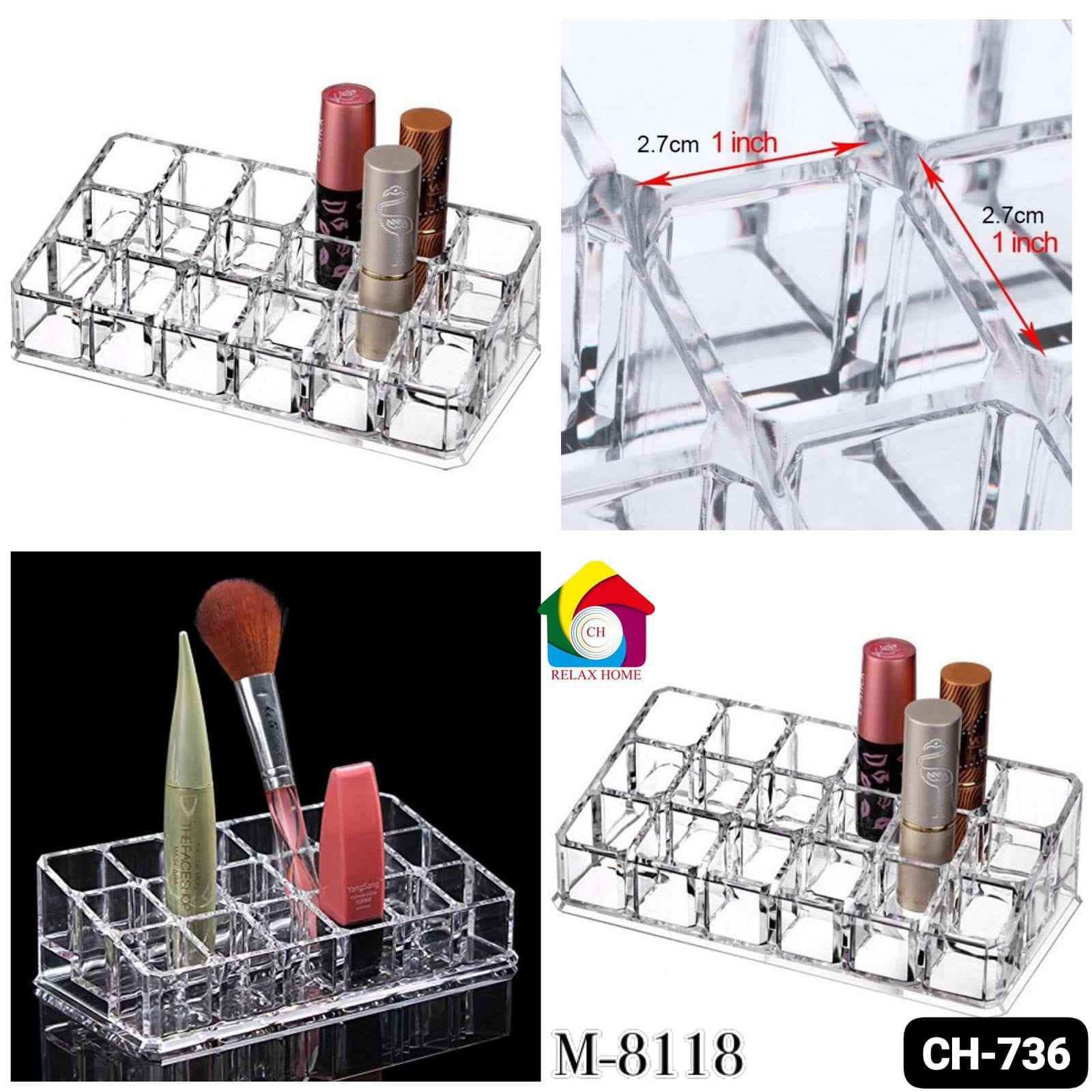 Acrylic 18 Compartment Lipstick Stand
