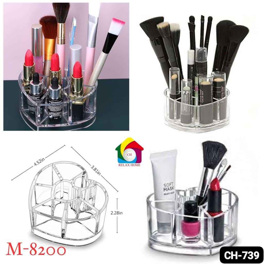 Acrylic 8 Compartments Heart Shaped Cosmetic Organiser