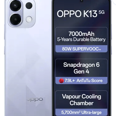OPPO K13 5G (Icy Purple, 8 GB RAM, 256 GB Storage)
