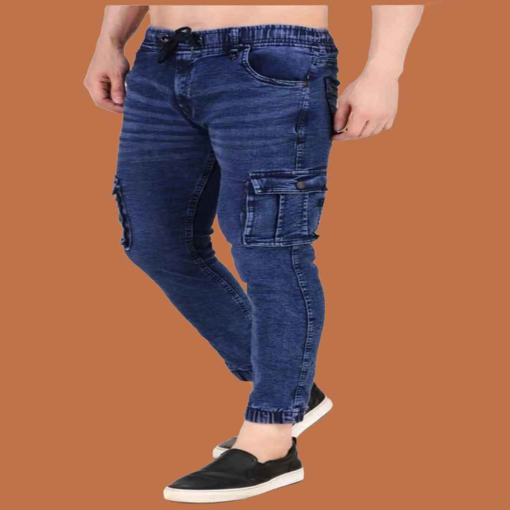 Men Jogger Fit shafin Dark Blue Jeans
