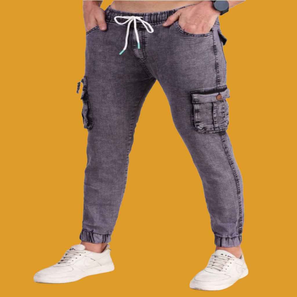 Men Jogger Fit shafin Dark grey Jeans