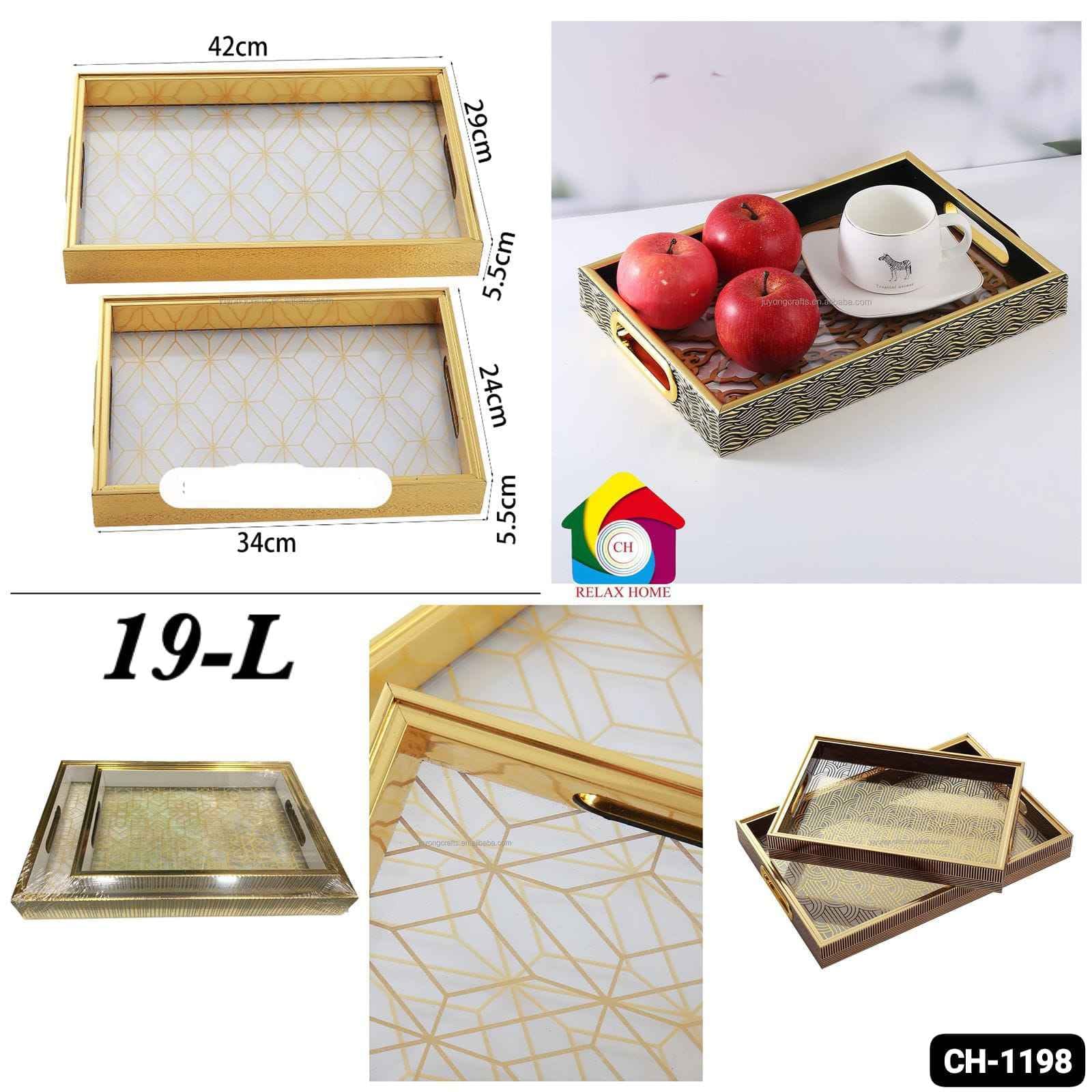 Luxury Gold Decor Tray