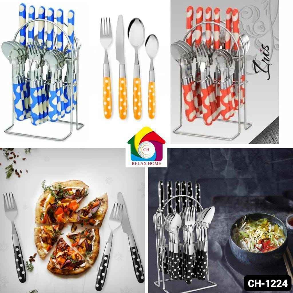 24 Pc Cutlery Set With Stand