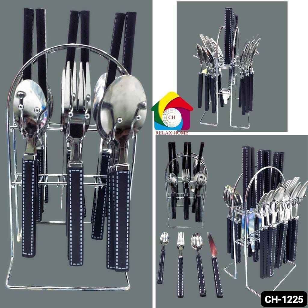 24 Pc Cutlery Set With Stand