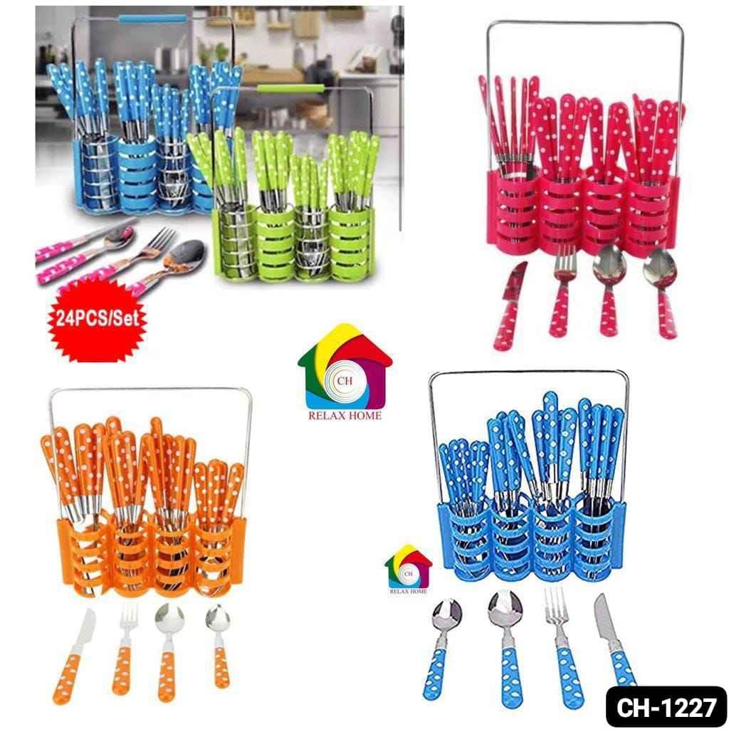 24 Pc Cutlery Set With Stand