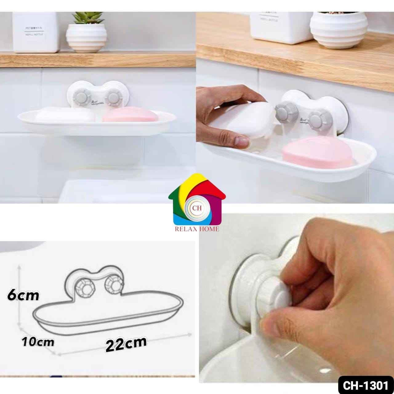 Wall Attachable Double Vacuum Soap Box