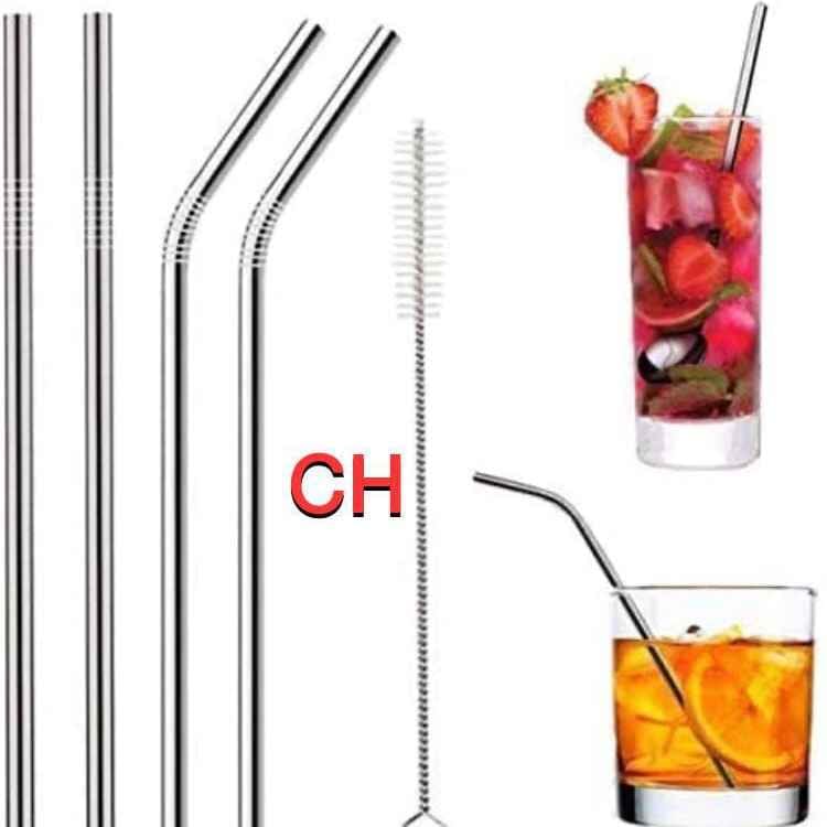 4pcs SS Straw With Brush