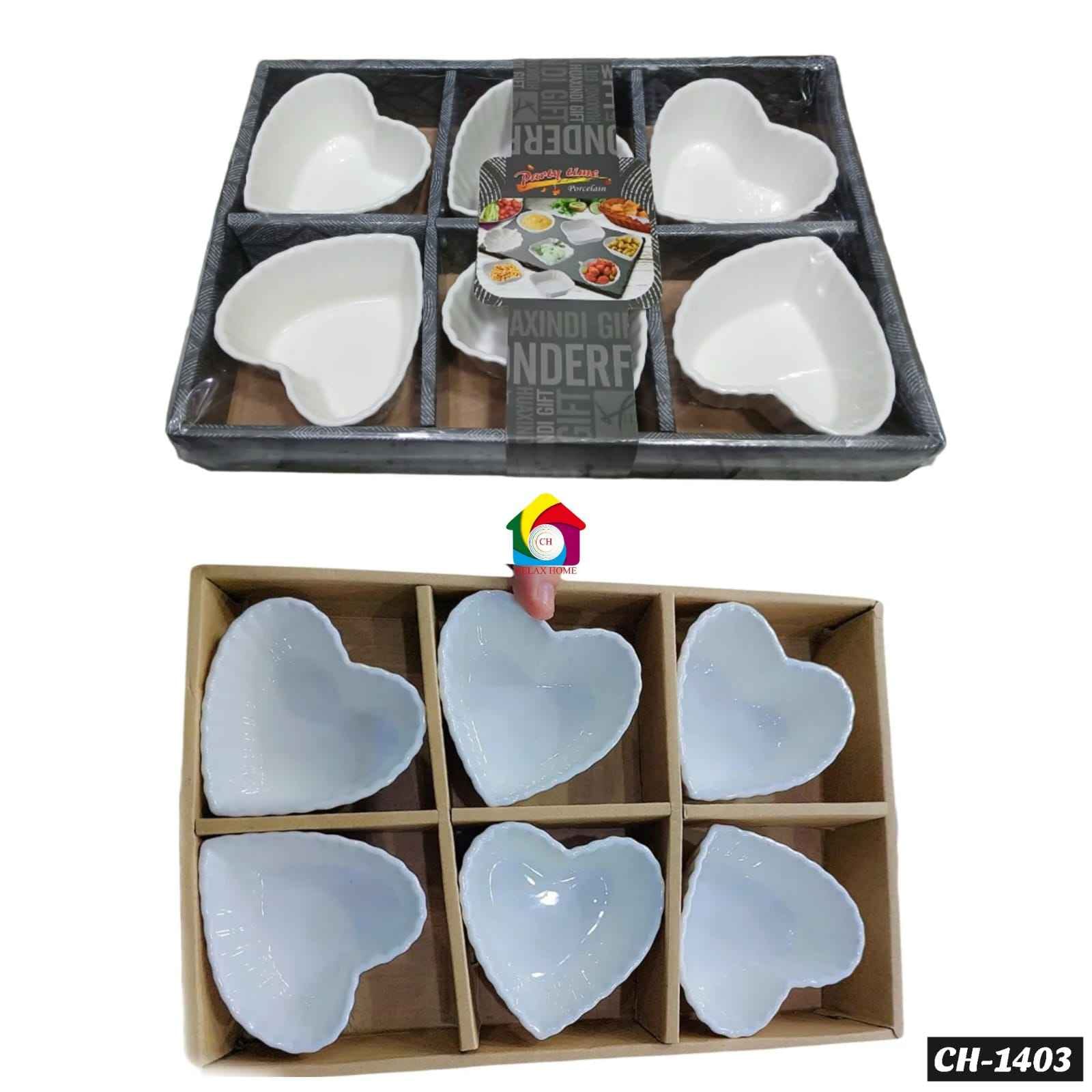 6pcs Heart Ceramic Bowl
