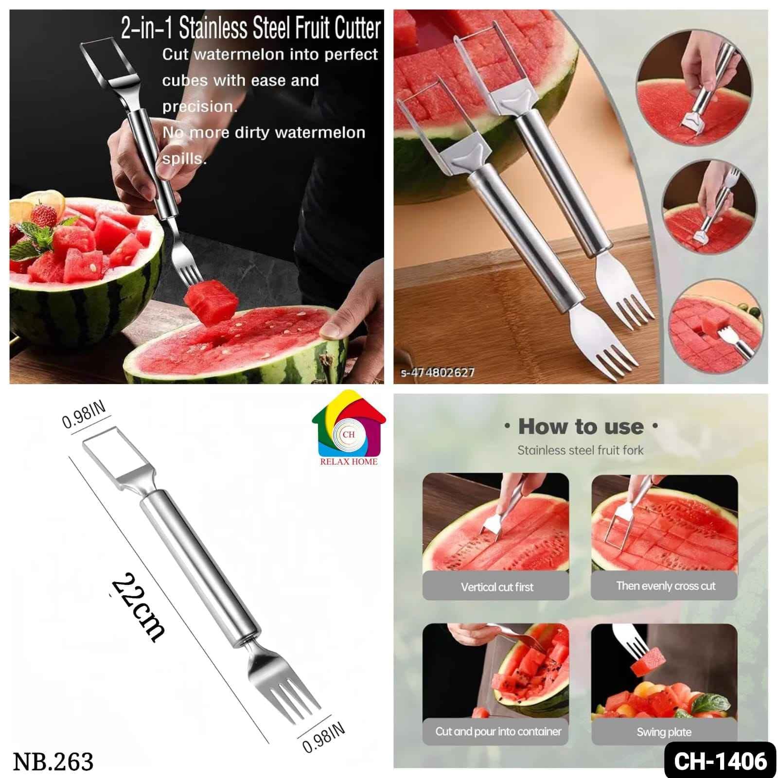 2in1 SS Fruit Spoon