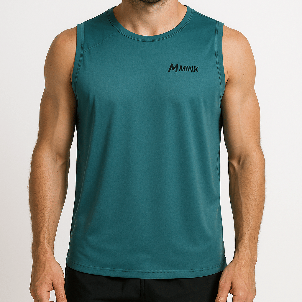 MINK Men Round Neck Polyester GREEN T-Shirt