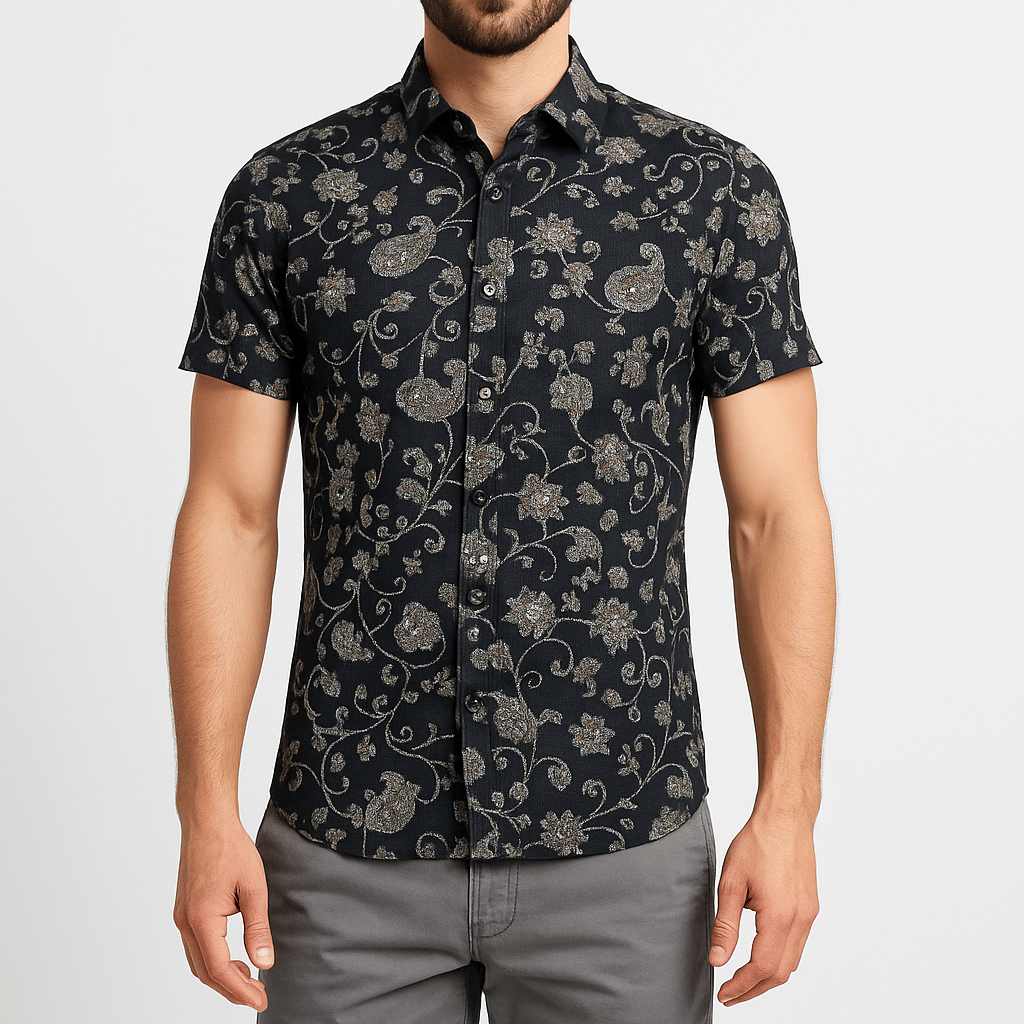 RED FAB PRINTED IMPORTED BLACK