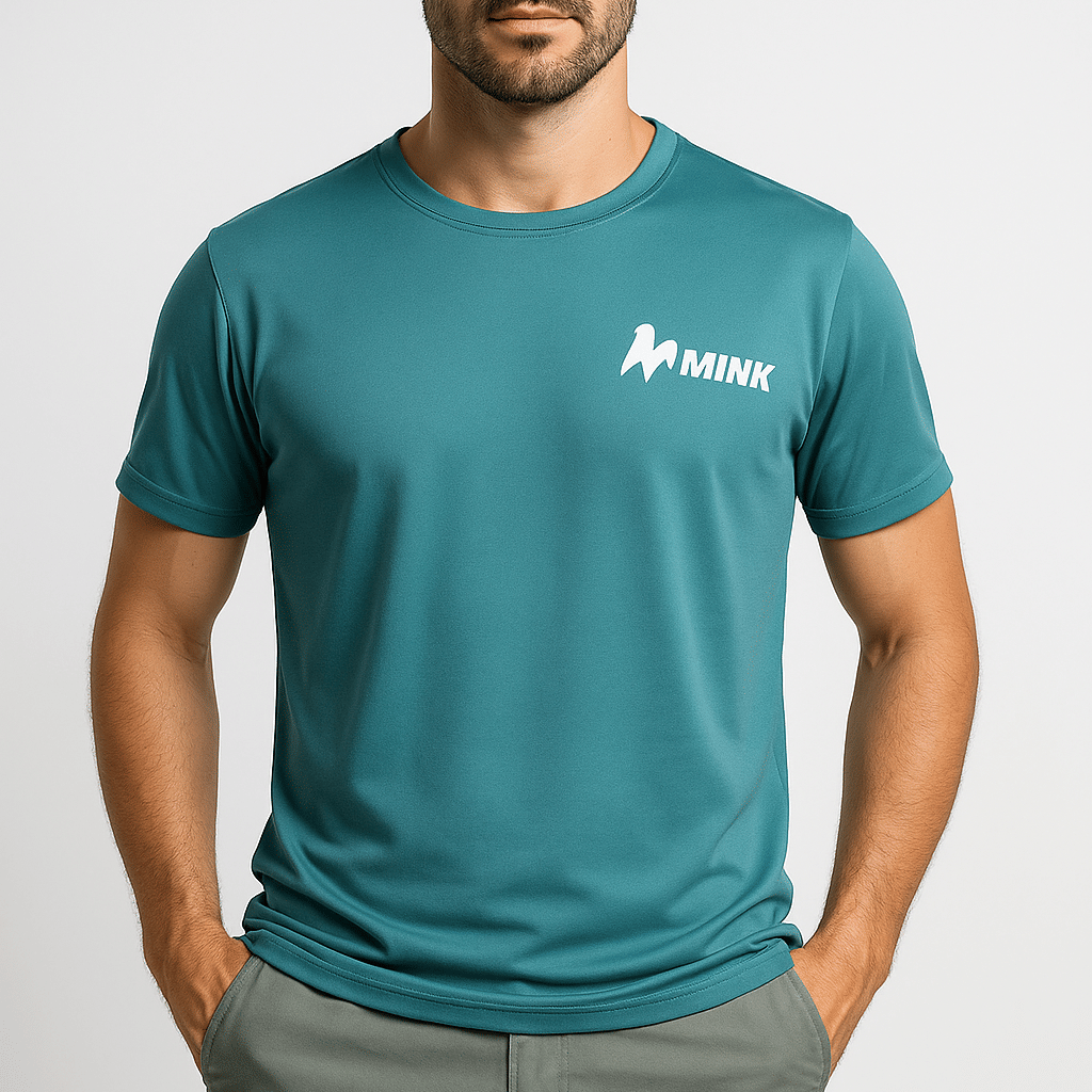 Men Solid Round Neck Polyester Aqua green T-Shirt