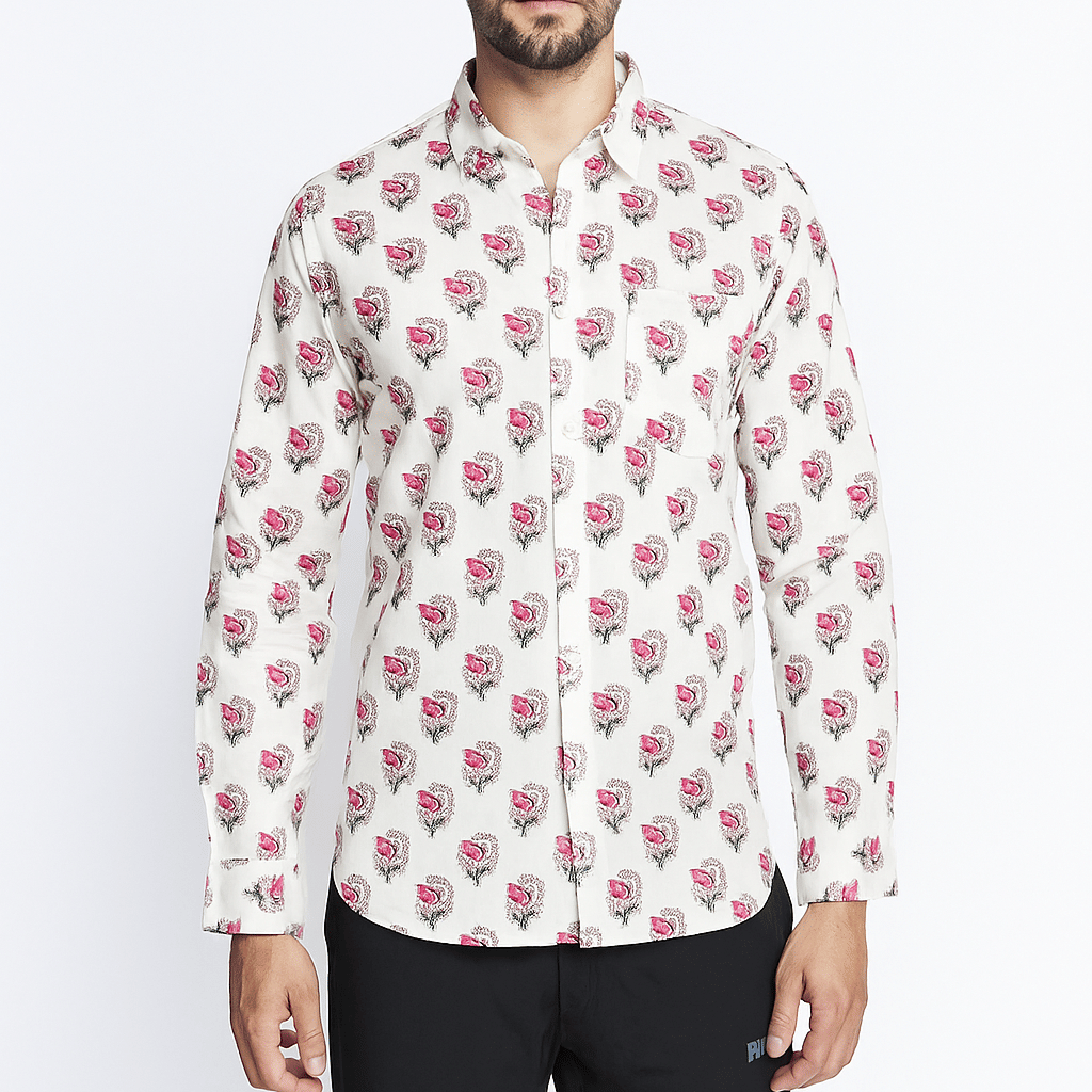 SANGANERI PRINTED FULL SLEEVE SHIRT