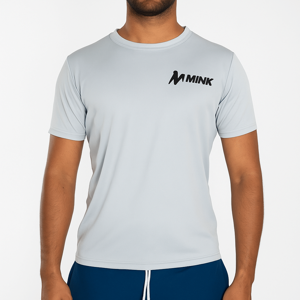Dryfit Men Solid Round Neck Polyester Grey T-Shirt