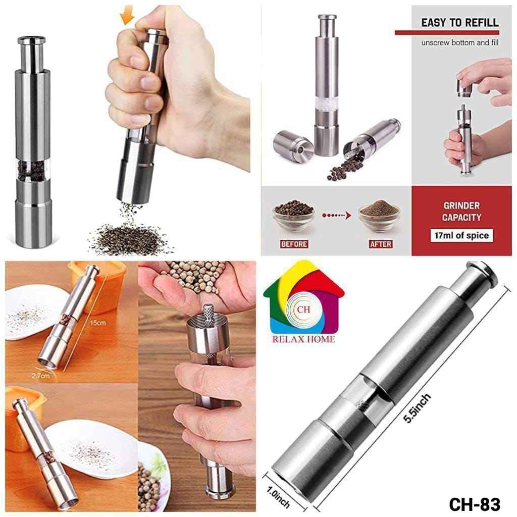 Stainless Steel Thumb Push Salt Pepper